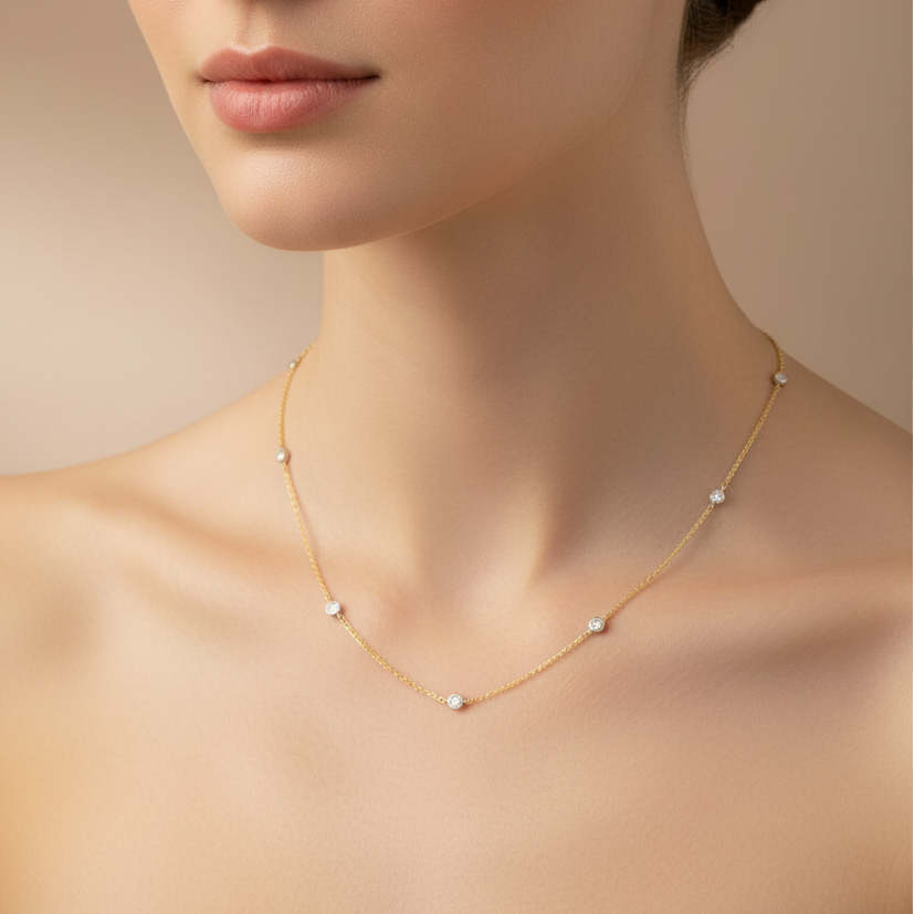 Goldkette 14Kt. mit Zirkonia