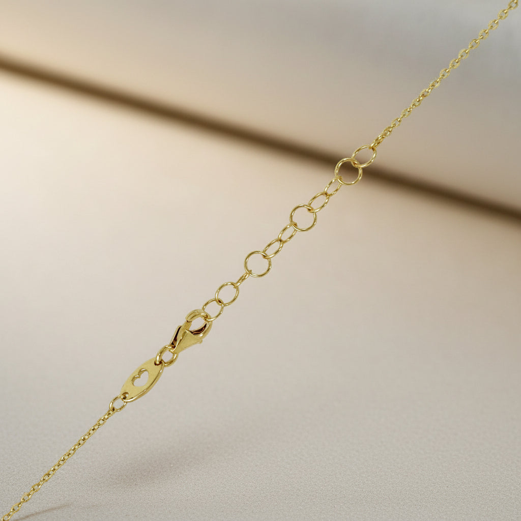 Halskette 585 Gelbgold Zirkonia Herzanhänger mit Kreis – Splendido – model z biżuterią