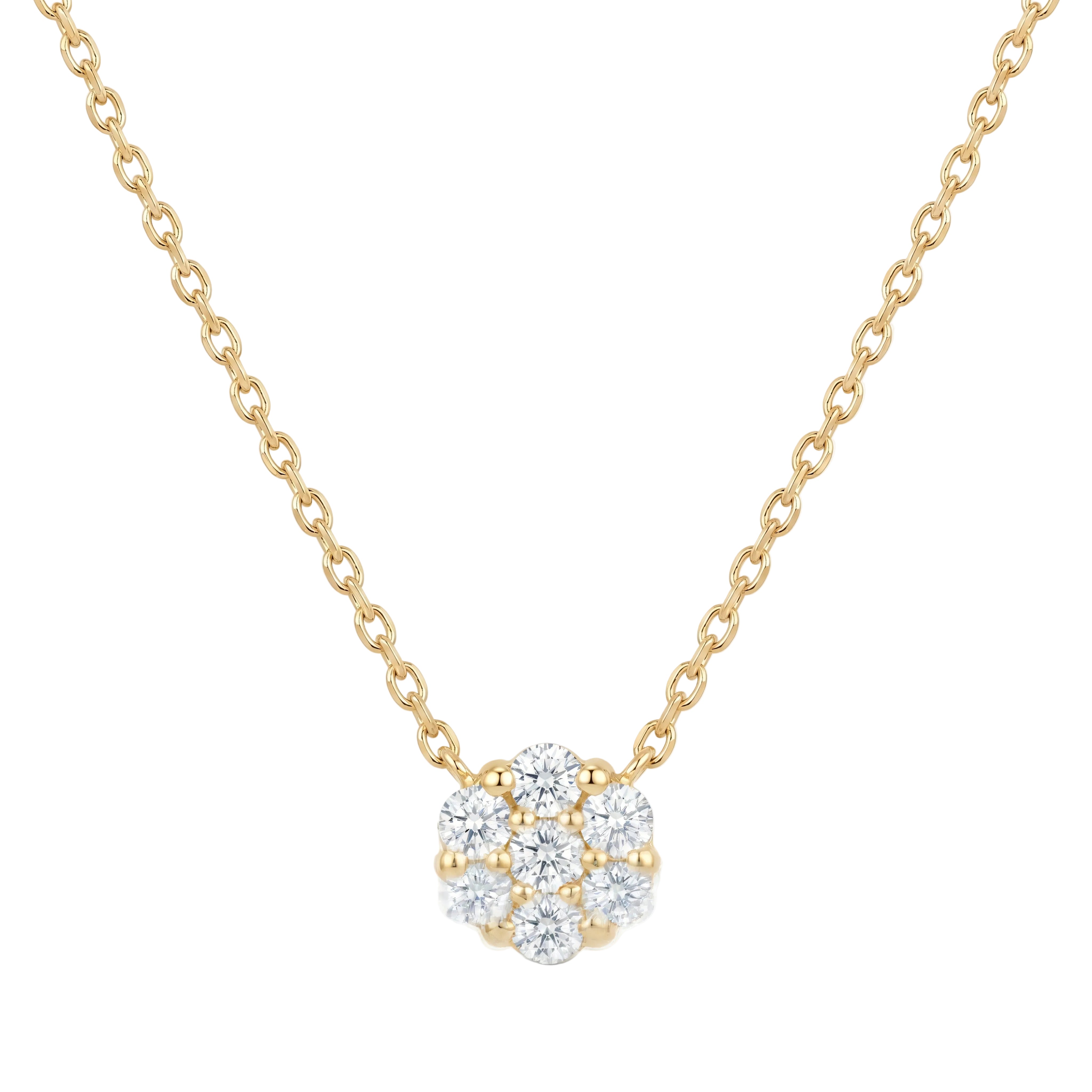 Halskette 585 Gold Zirkonia Blütenanhänger | Splendido Schmuck