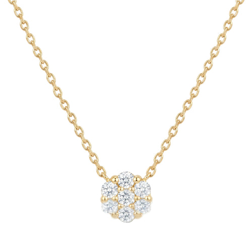 Halskette 585 Gold Zirkonia Blütenanhänger | Splendido Schmuck