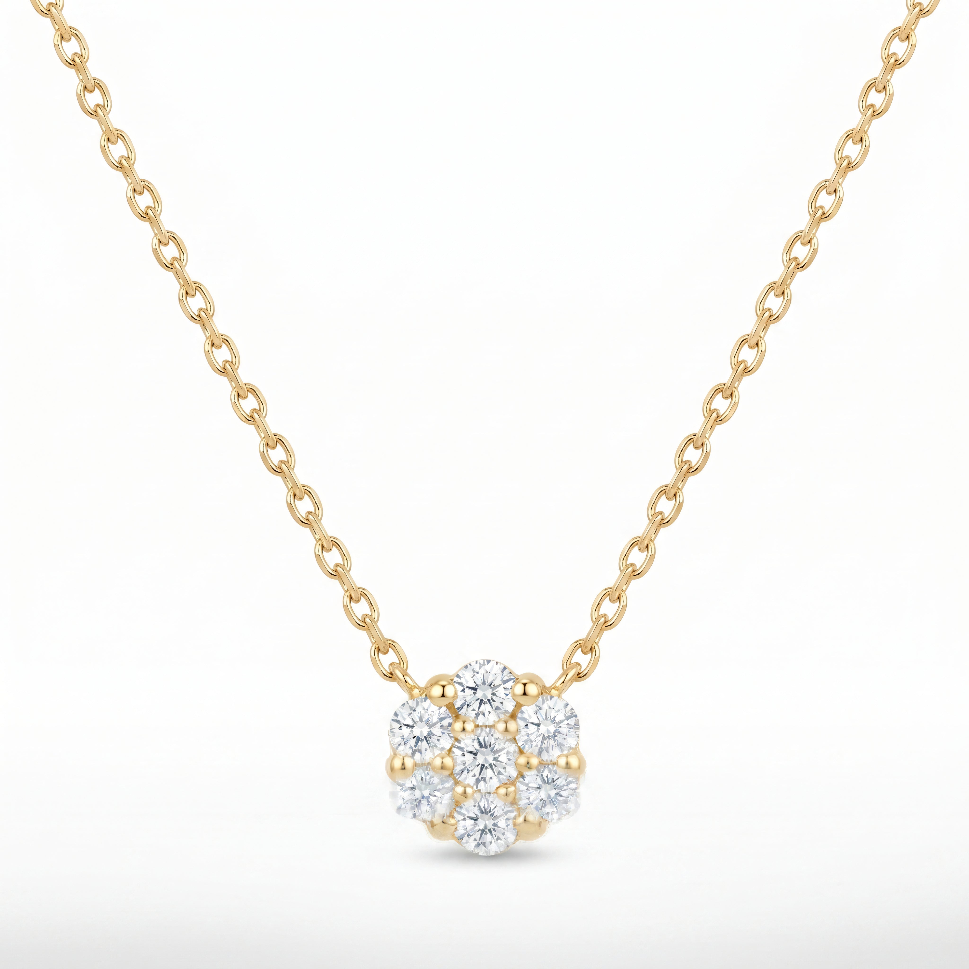 Halskette 585 Gold Zirkonia Blütenanhänger – Splendido – productfoto