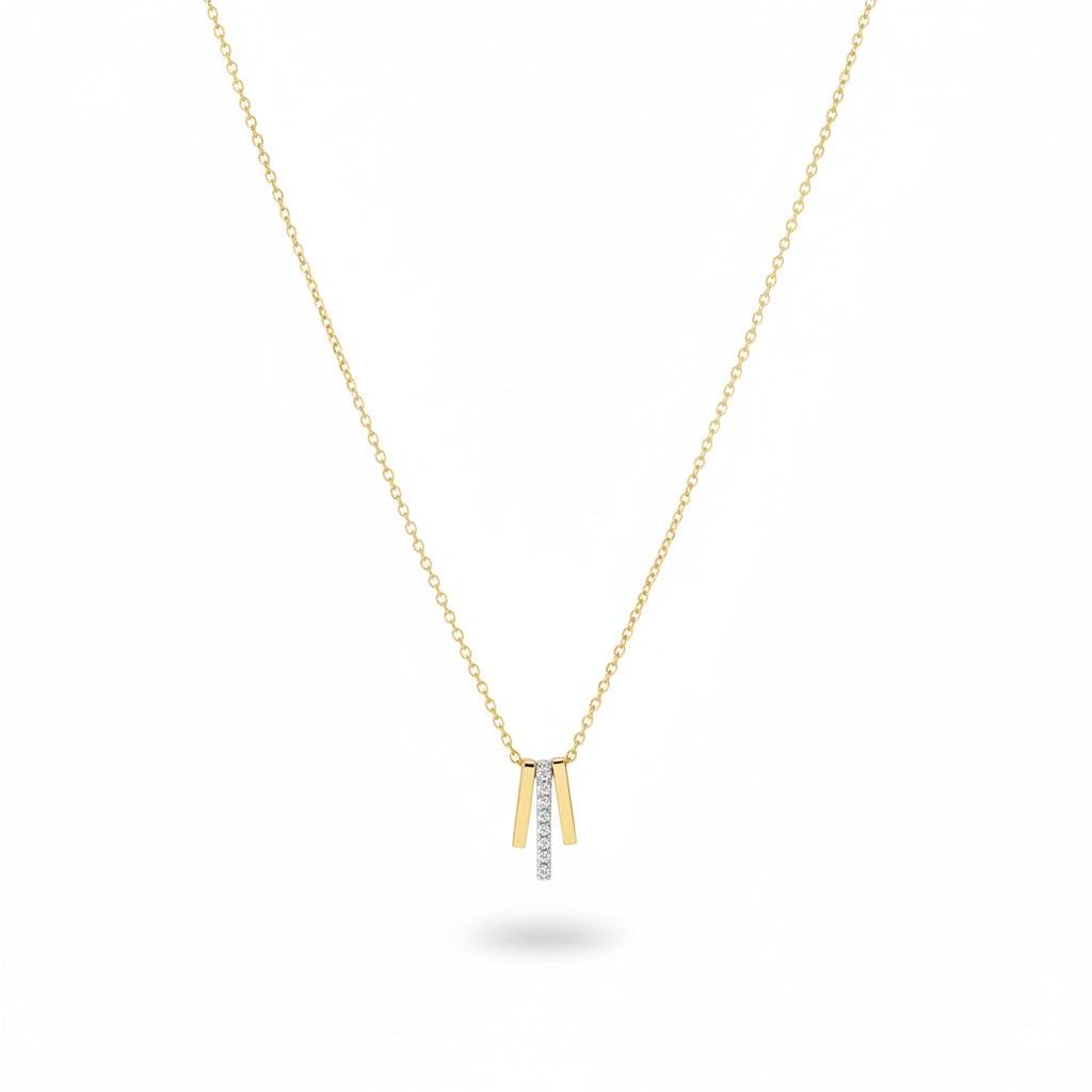 Halskette 585 Gelbgold Zirkonia bewegliche Anhänger – Splendido – product photo