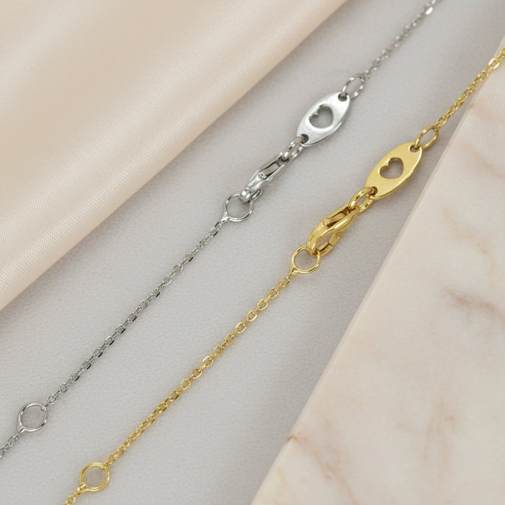 Halskette 585 Gold Zirkonia Bluetenhaenger Zentralstein | Splendido Schmuck