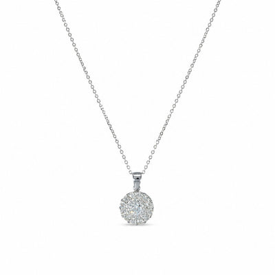 Halskette 585 Gold Zirkonia Pavé Rundanhänger – Splendido – photo produit