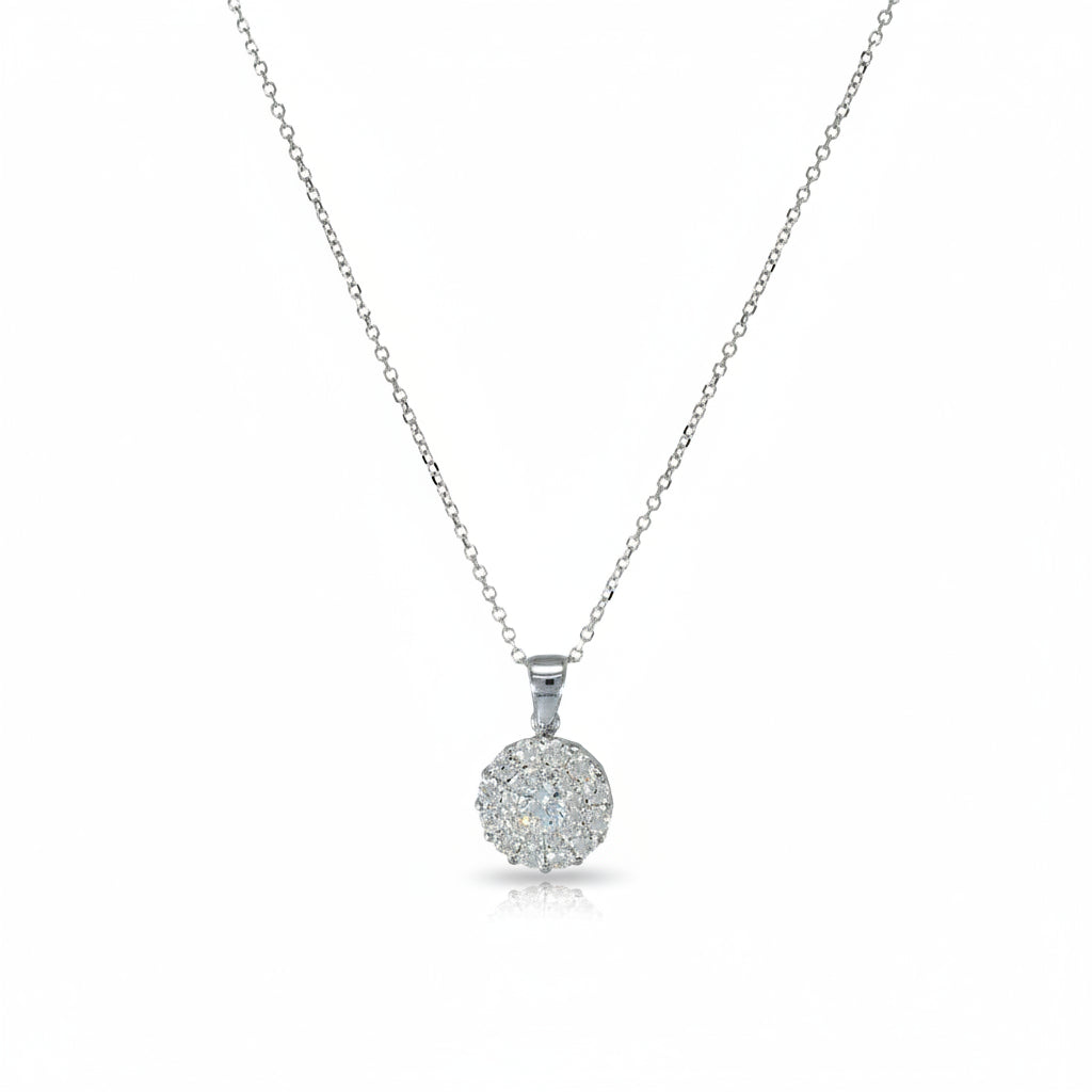 Halskette 585 Gold Zirkonia Pavé Rundanhänger – Splendido – product photo