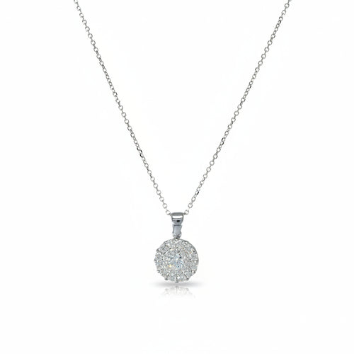 Halskette 585 Gold Zirkonia Pavé Rundanhänger – Splendido – productfoto