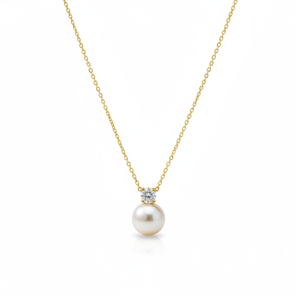 Halskette 585 Gold Süßwasserperle Zirkonia – Splendido – product photo
