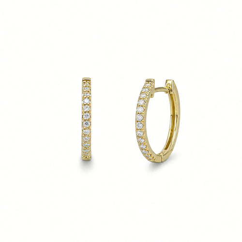 Ohrringe 585 Gelbgold Brillant Creolen Linienbesatz – Splendido – product photo
