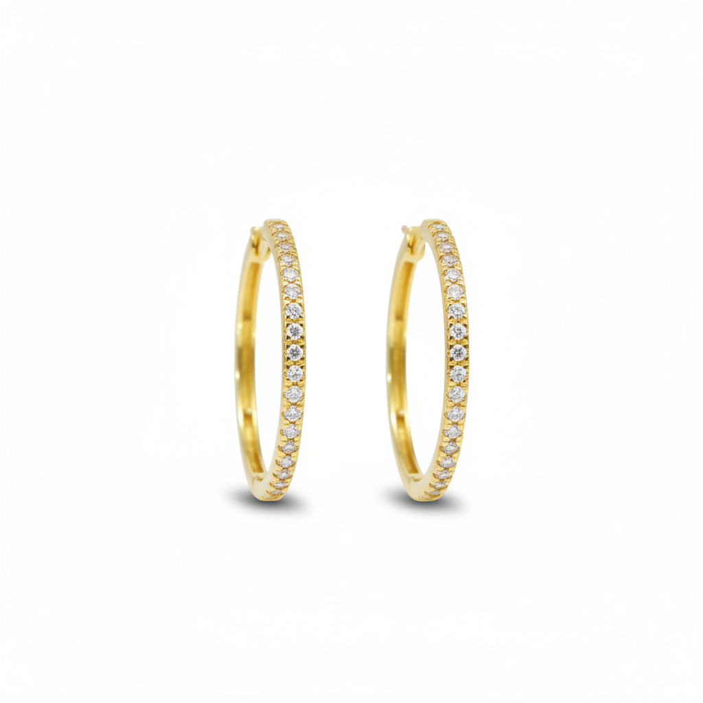 Creolen 585 Gold Zirkonia Vollbesetzt – Splendido – photo produit