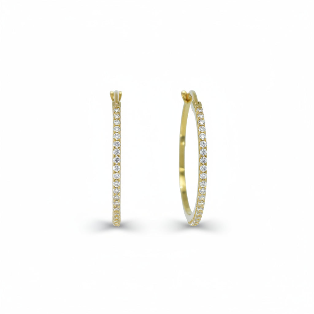 Creolen 585 Gold Zirkonia Rundum Pavé – Splendido – photo produit