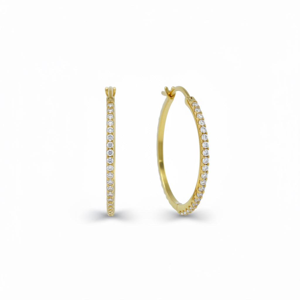 Creolen 585 Gold Zirkonia Rundum Pavé – Splendido – product photo