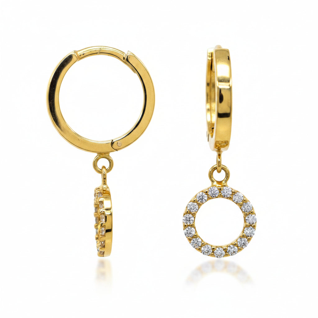 Creolen 585 Gold Zirkonia Kreis beweglich – Splendido – zdjęcie produktu