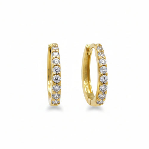 Creolen 585 Gold Zirkonia Pavé rund | Splendido Schmuck