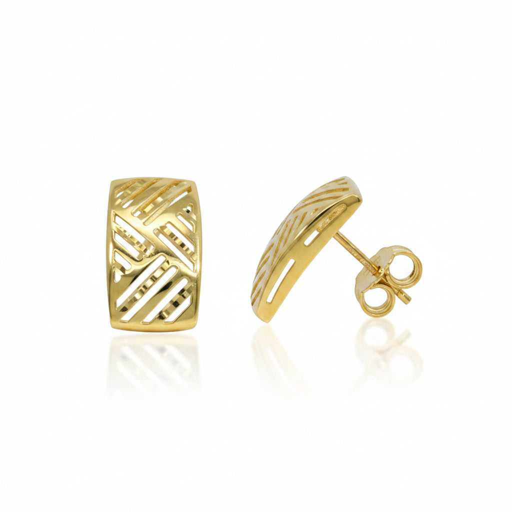 Ohrstecker 585 Gelbgold Rechteck Ausschnitt – Splendido – photo produit