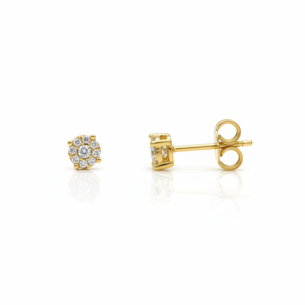 Ohrstecker 585 Gold Brillanten runde Anordnung – Splendido – photo produit