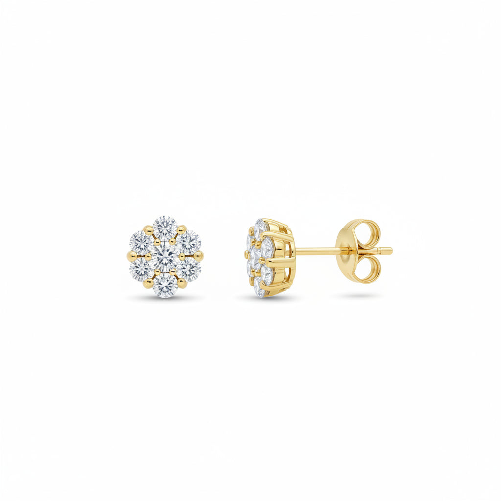 Ohrstecker 585 Gold Brillanten Zentralstein Krappenfassung – Splendido – photo produit