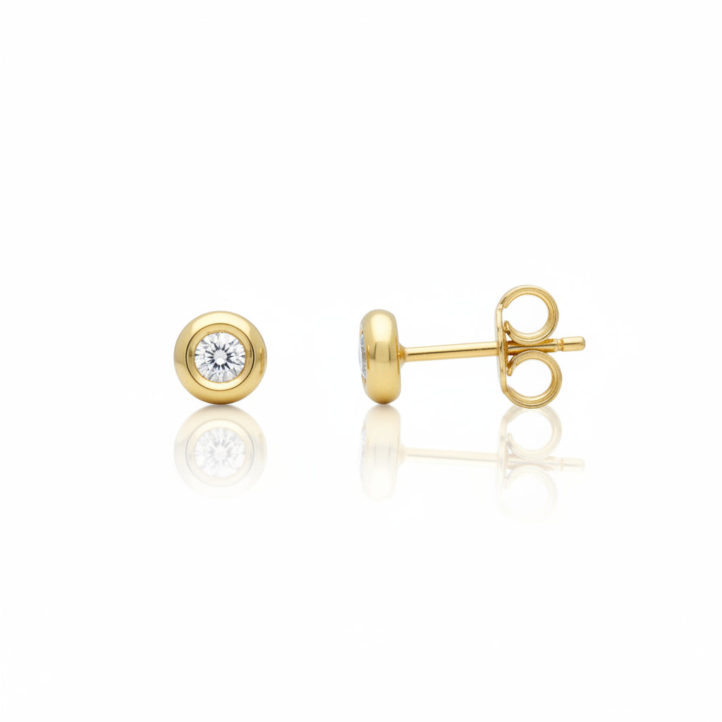 Ohrstecker 585 Gold Brillant Zargenfassung – Splendido – photo produit