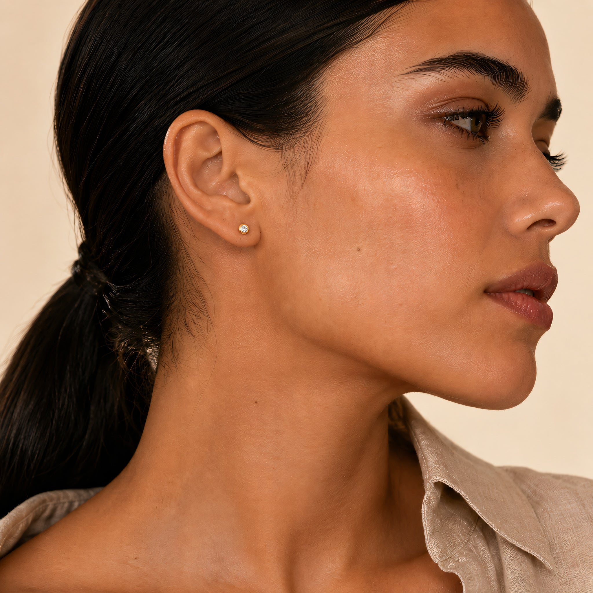 Ohrstecker 585 Gold Diamant Zargenfassung | Splendido Schmuck