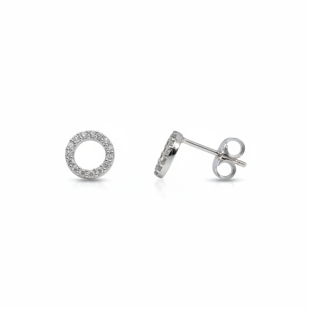 Ohrstecker 585 Gold Zirkonia Kreis offen – Splendido – photo produit