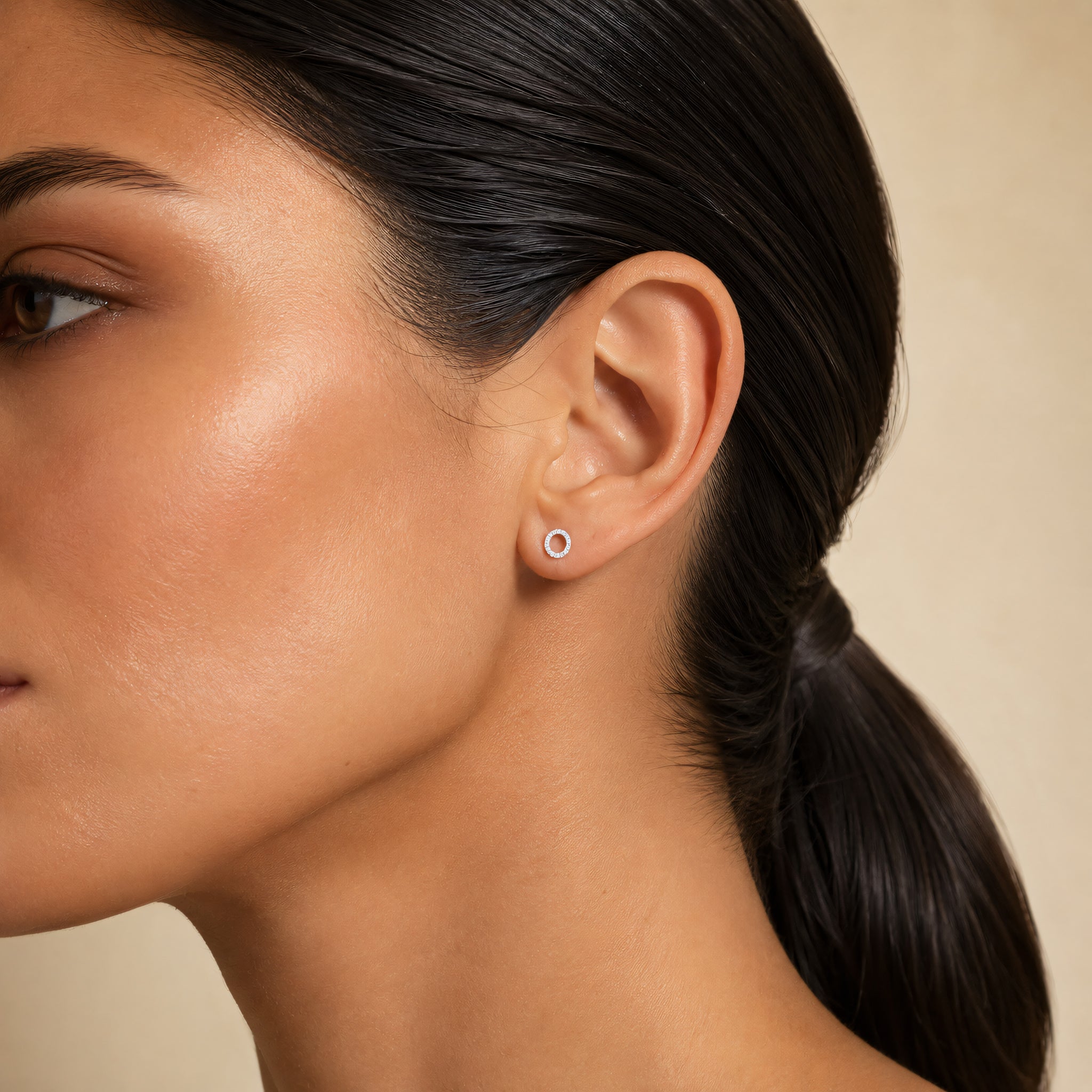 Ohrstecker 585 Gold Zirkonia Kreis | Splendido Schmuck