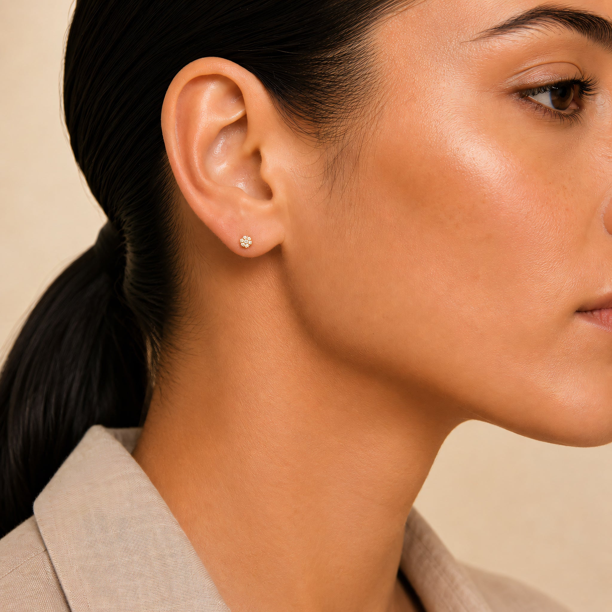 Ohrstecker 585 Gold Zirkonia Spiralhalo | Splendido Schmuck
