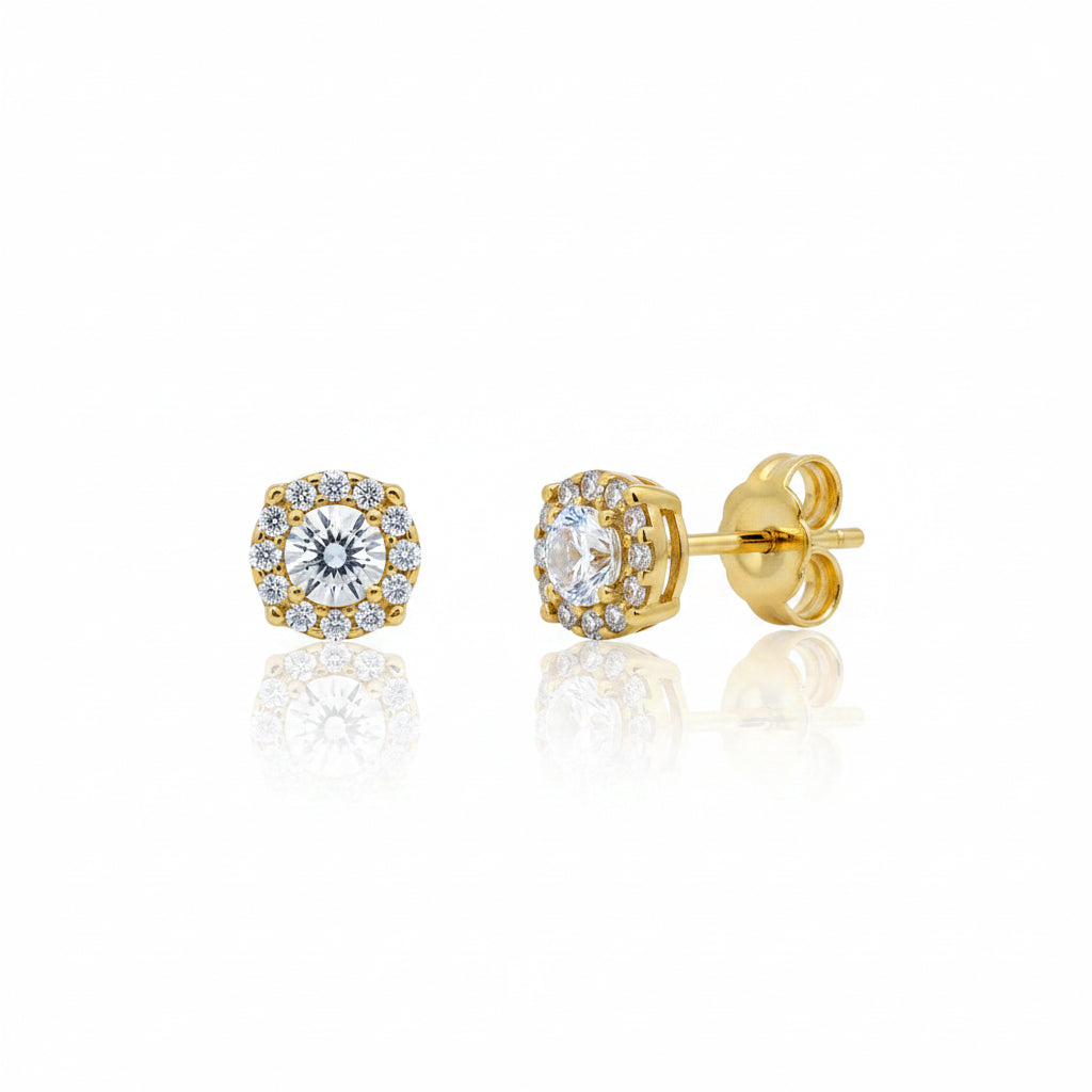 Ohrstecker 585 Gold Zirkonia Halo – Splendido – photo produit