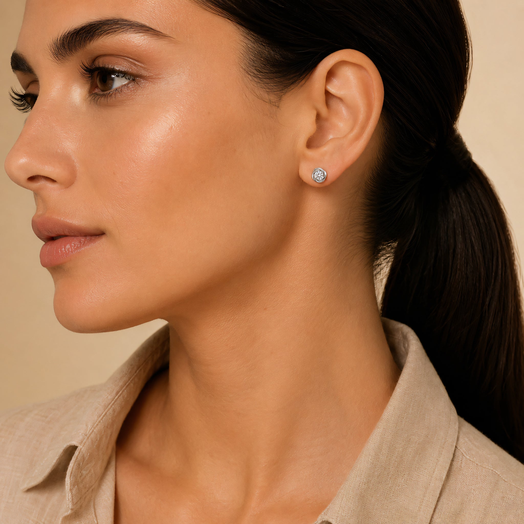 Ohrstecker 585 Weißgold Zirkonia Spirale | Splendido Schmuck