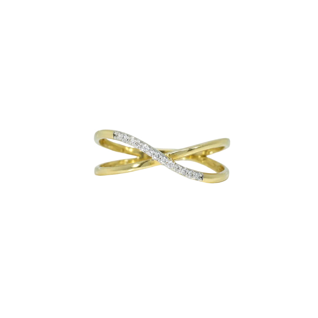 Ring 585 Gelbgold Brillant 0,07 ct überkreuzte Schienen – Splendido – zdjęcie produktu