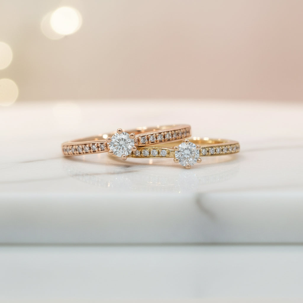 Ring 585 Gold Brillant Solitär Verlobungsring 0,22 ct – Splendido – modèle avec bijou