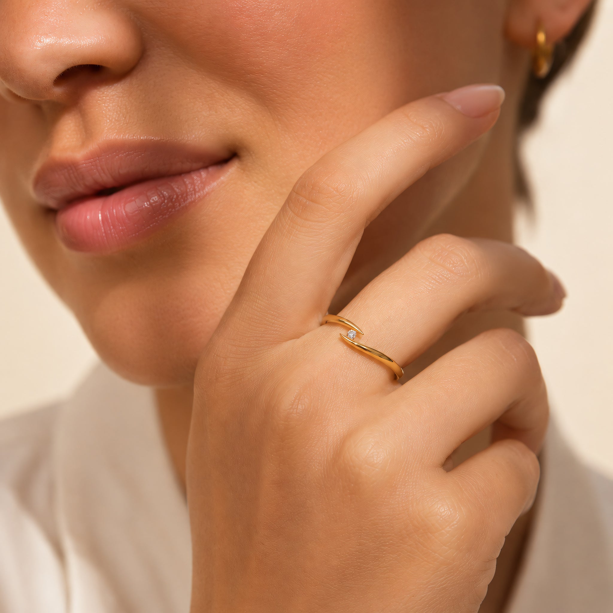 Ring 585 Gold Brillant 0,05 ct offene Fassung | Splendido Schmuck