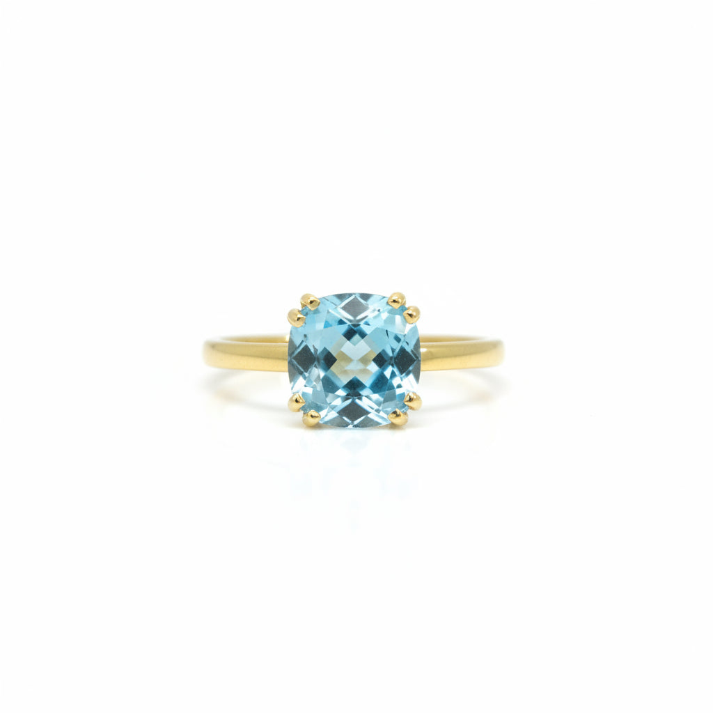 Ring 585 Gelbgold Topas Kissen Solitär – Splendido – product photo