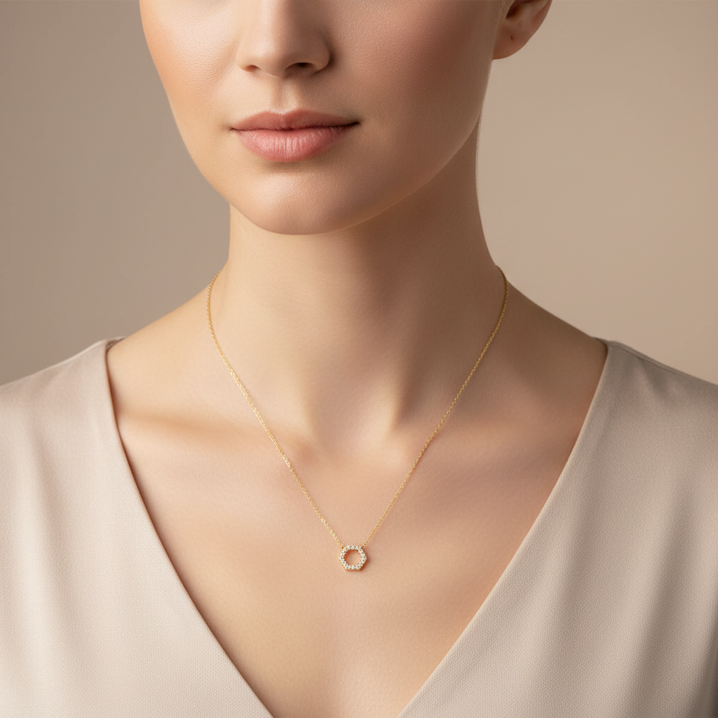 14K gold chain with zirconia