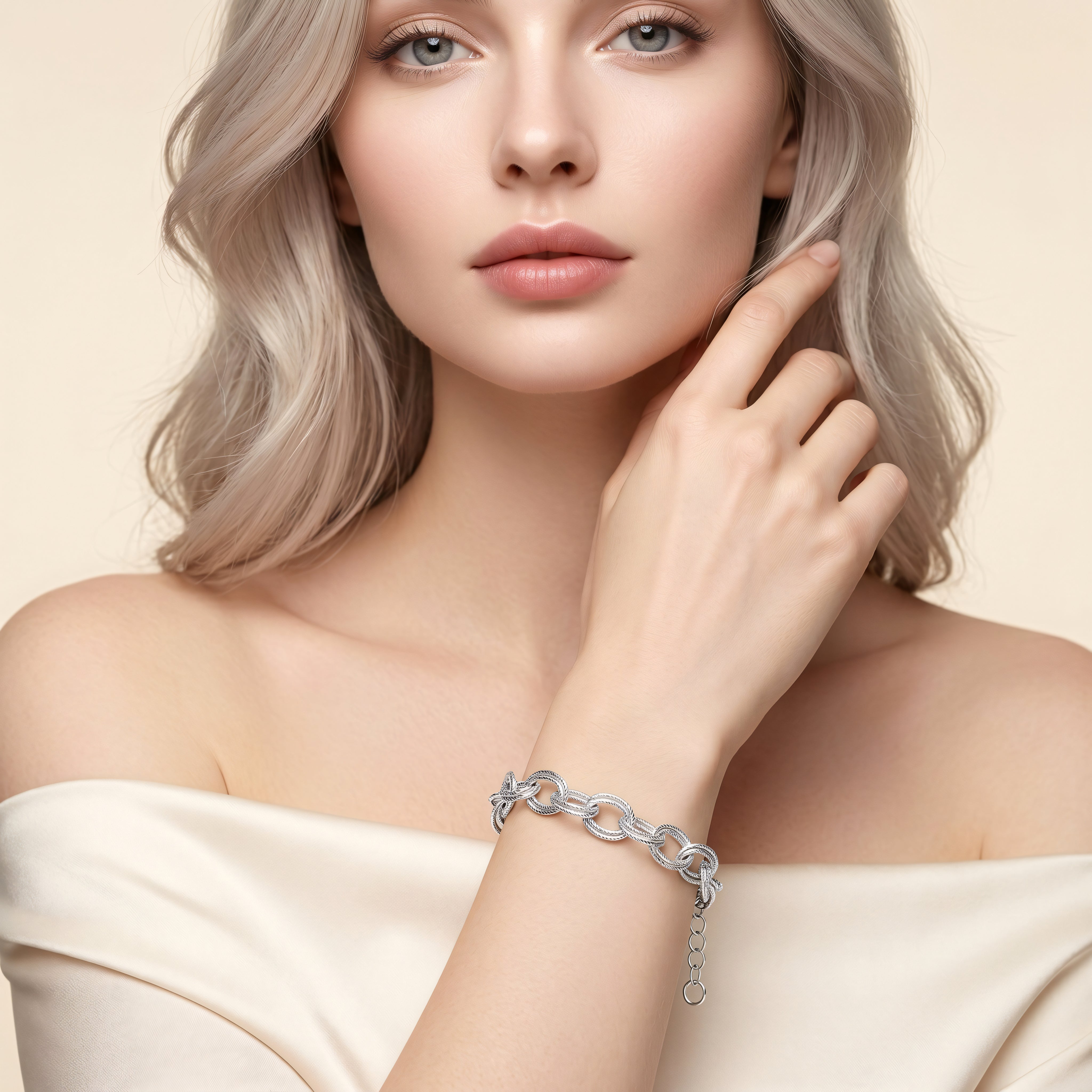 Armband 925 Silber Rolo diamantiert | Splendido Schmuck