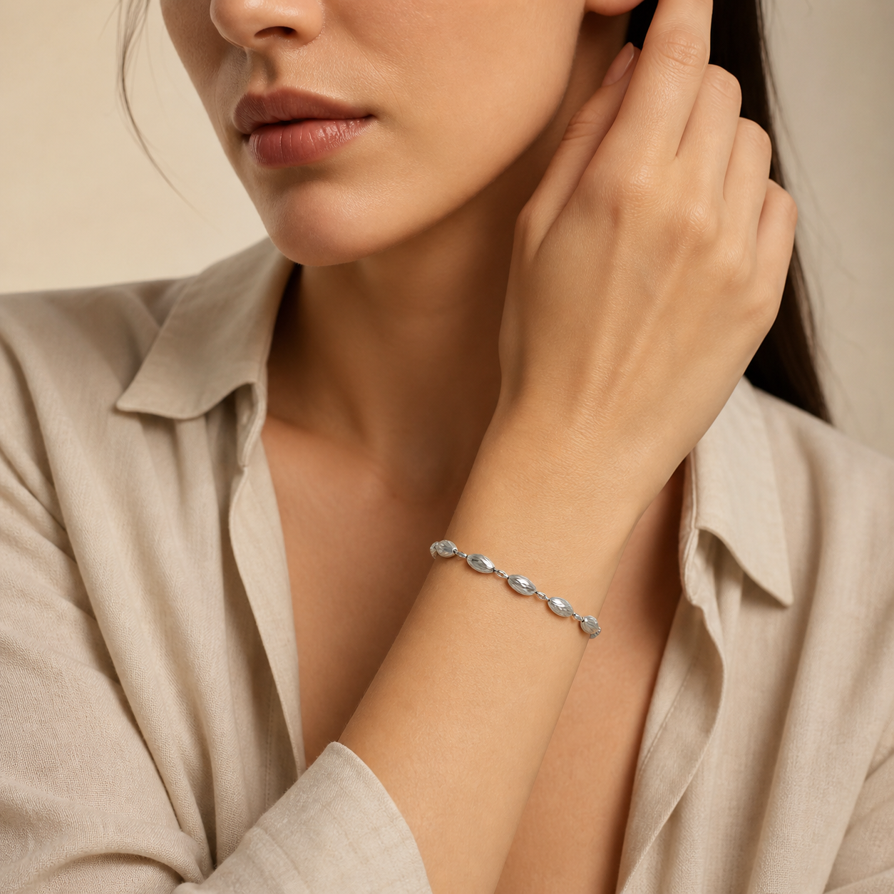 Armband 925 Silber Olive diamantiert | Splendido Schmuck