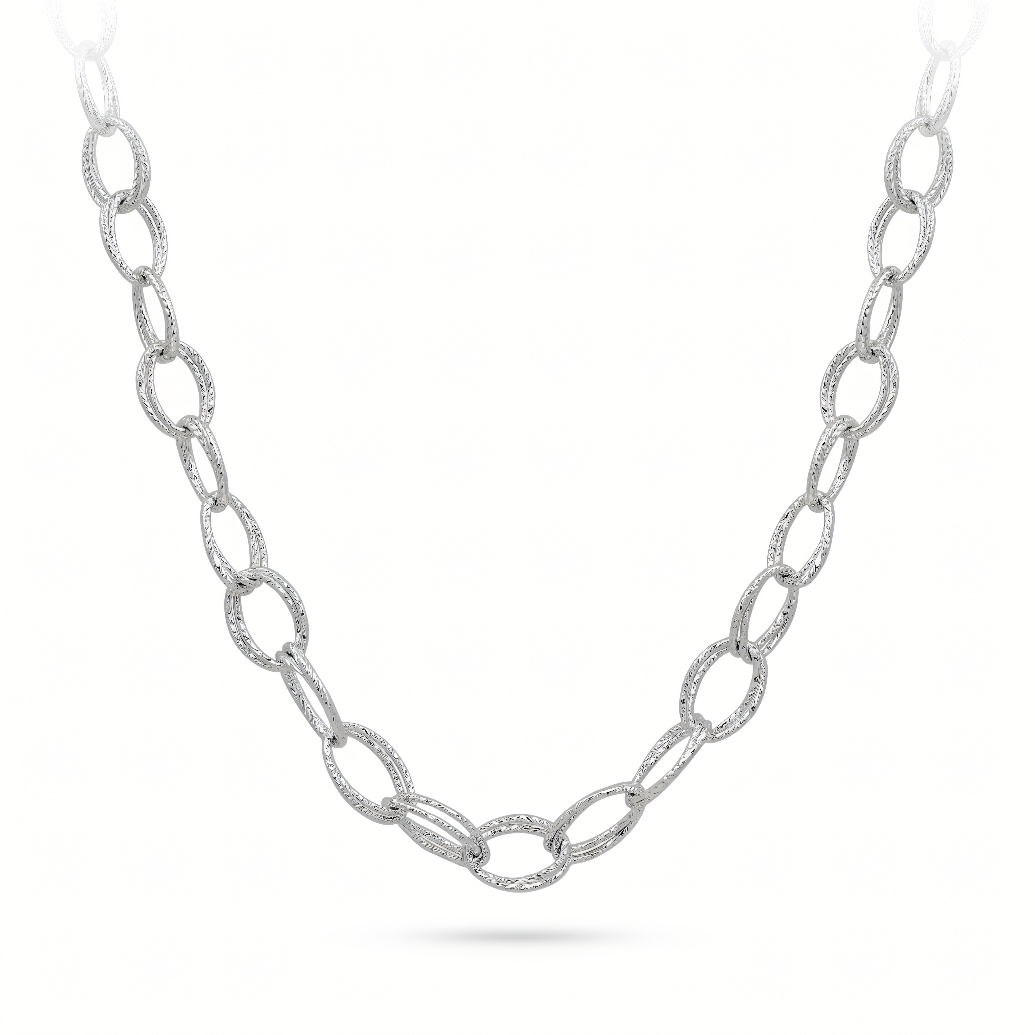 Halskette 925 Silber Ovalanker diamantiert | Splendido Schmuck