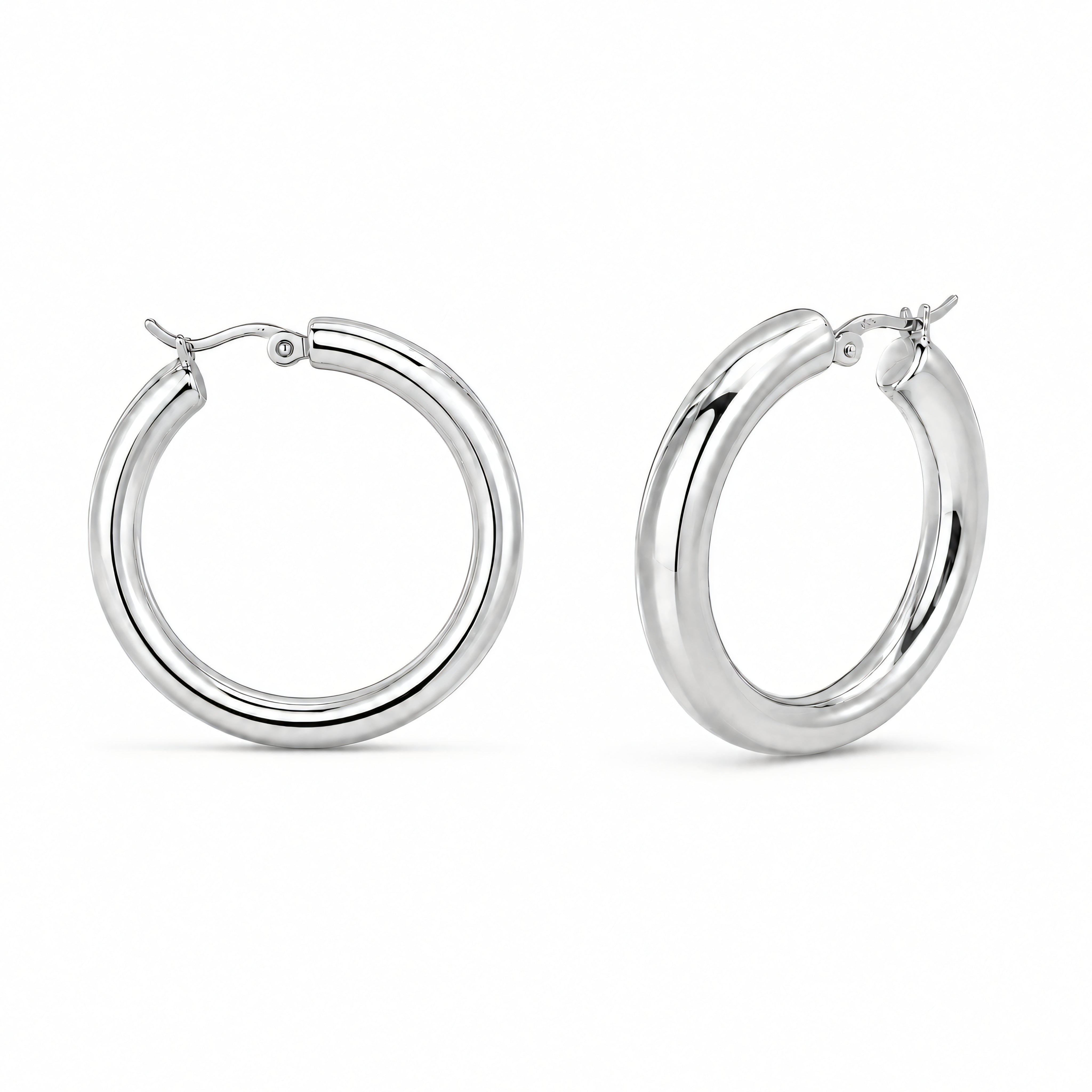 Creolen 925 Silber Rund Hochglanz | Splendido Schmuck