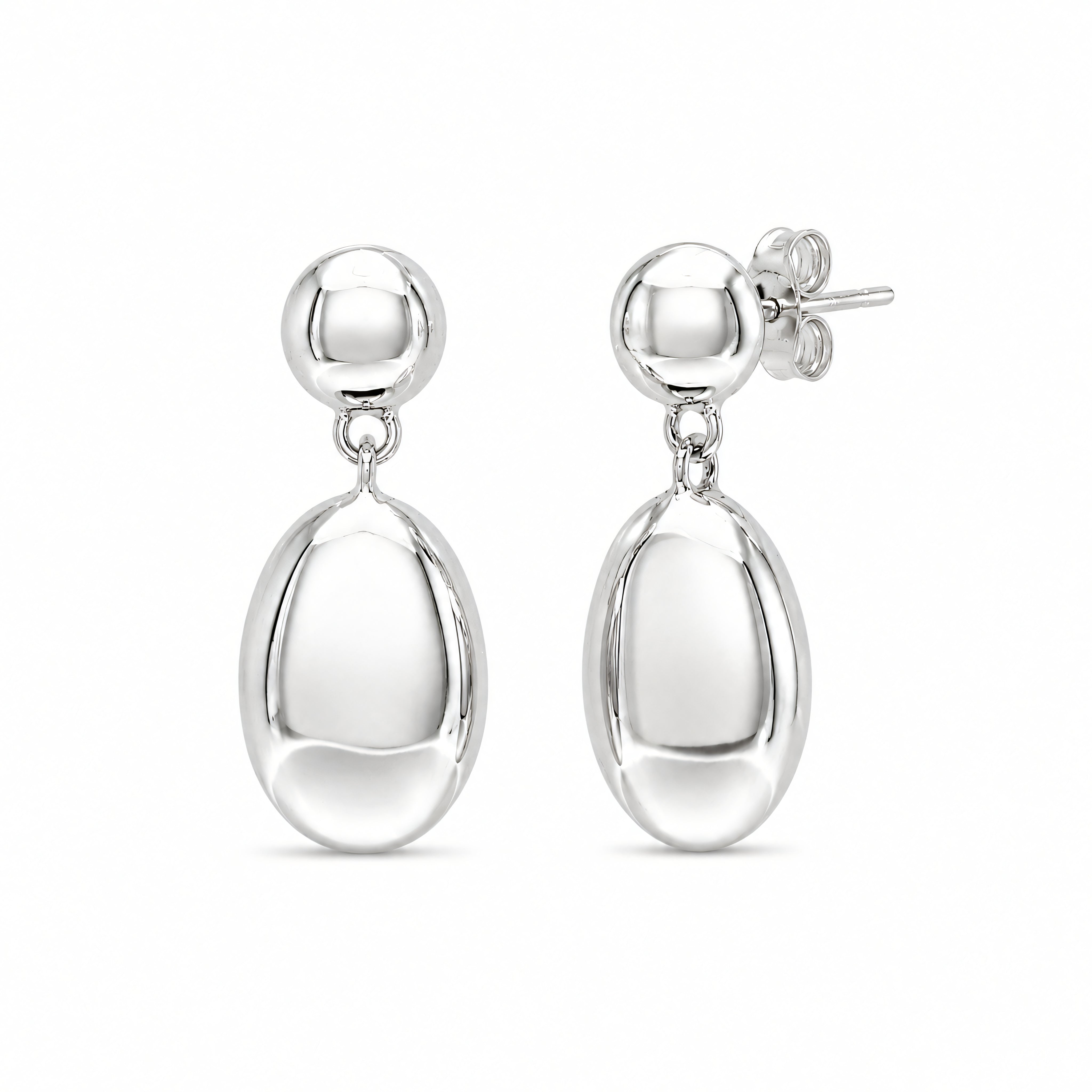 Ohrstecker 925 Silber Oval Hochglanz | Splendido Schmuck
