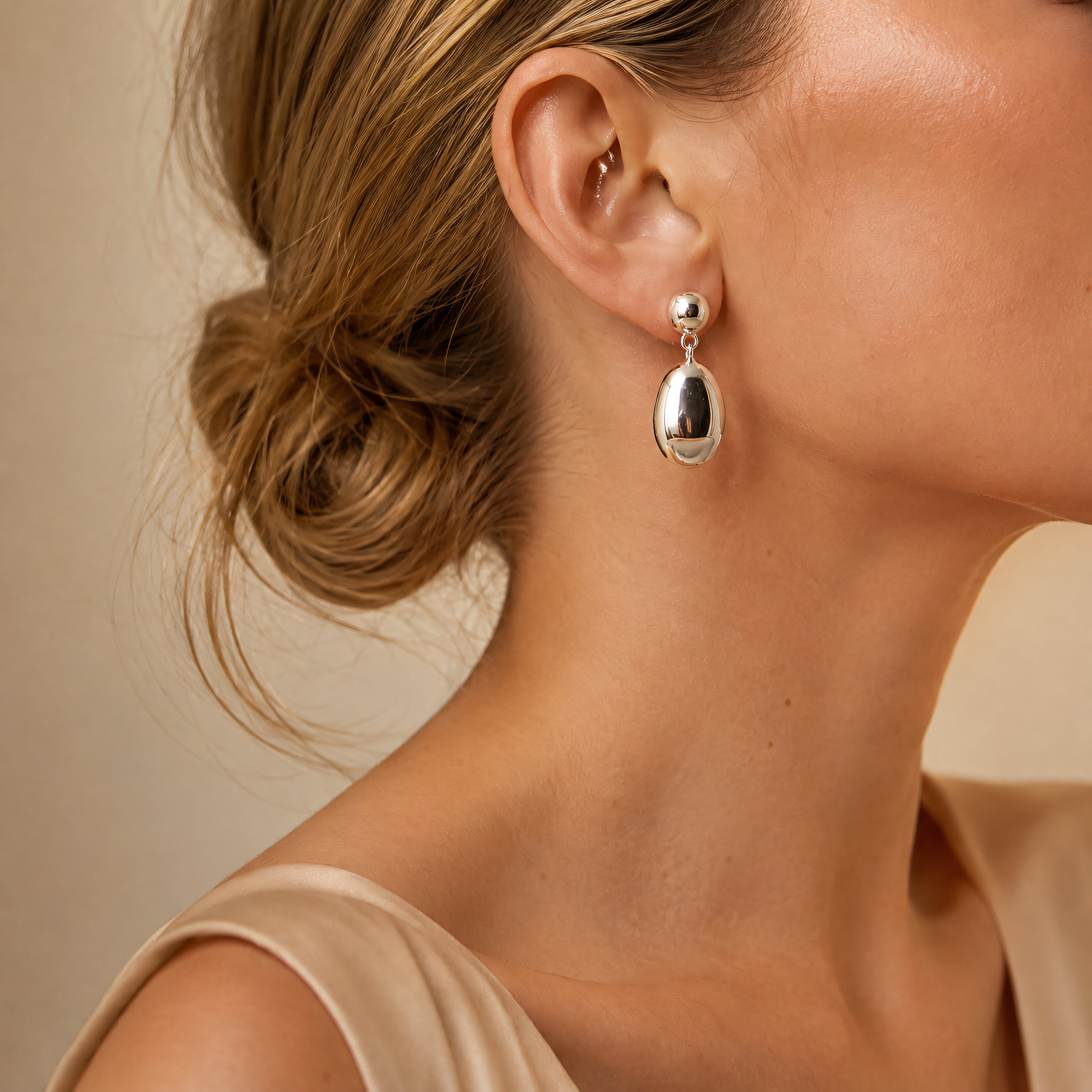 Ohrstecker 925 Silber Oval Hochglanz | Splendido Schmuck