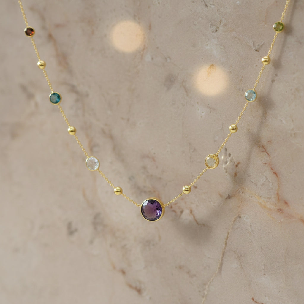 Goldkette 14Kt. mit Edelsteine