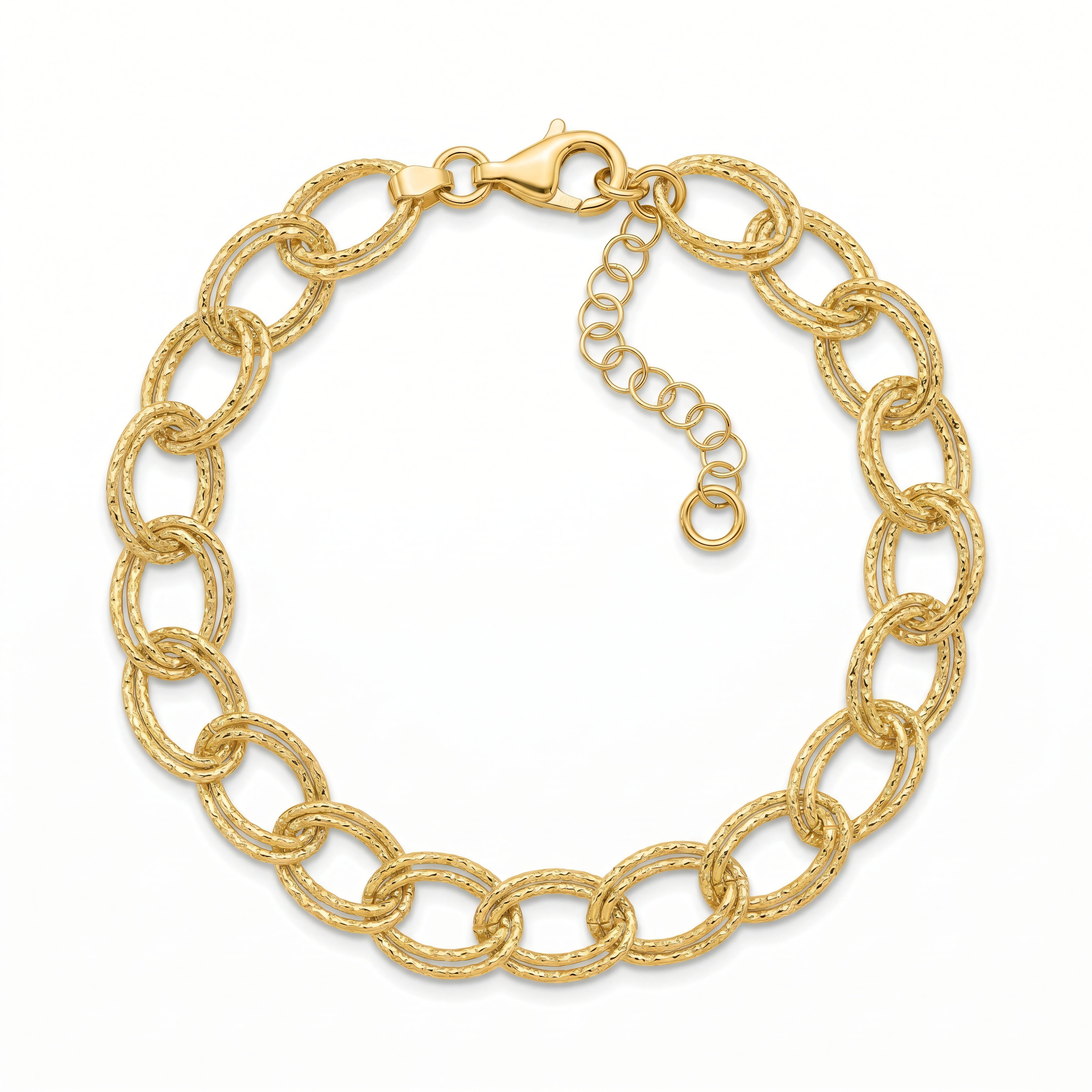 Armband 925 Silber vergoldet Rolo diamantiert | Splendido Schmuck