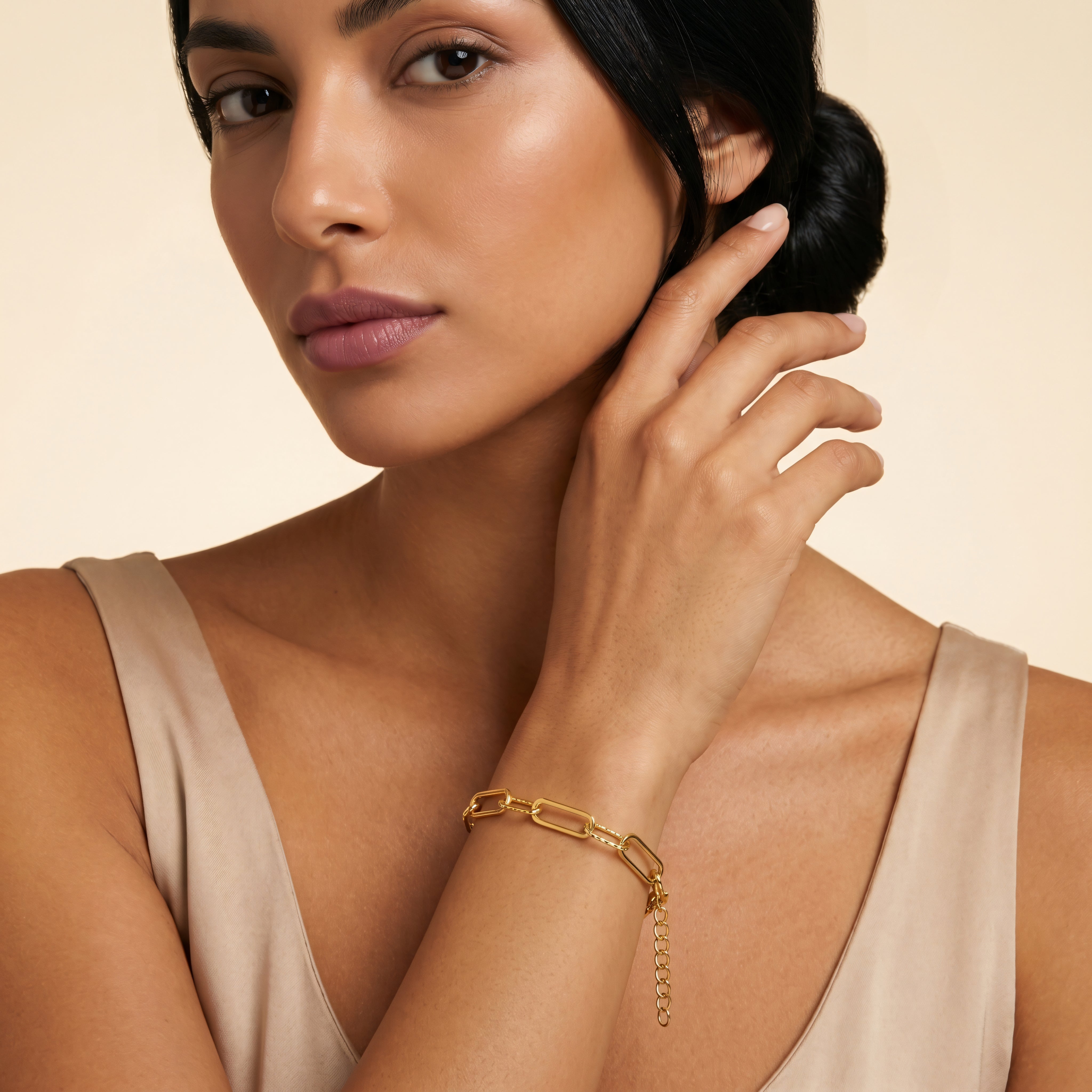 Armband 925 Silber vergoldet Paperclip | Splendido Schmuck