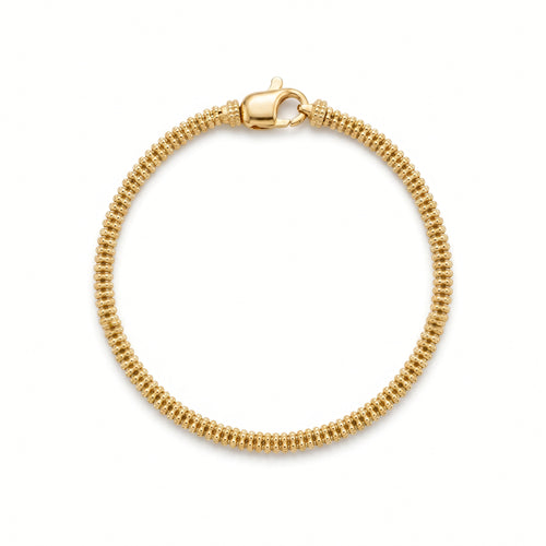 Armband 925 Silber vergoldet Rippenstruktur gewunden | Splendido Schmuck