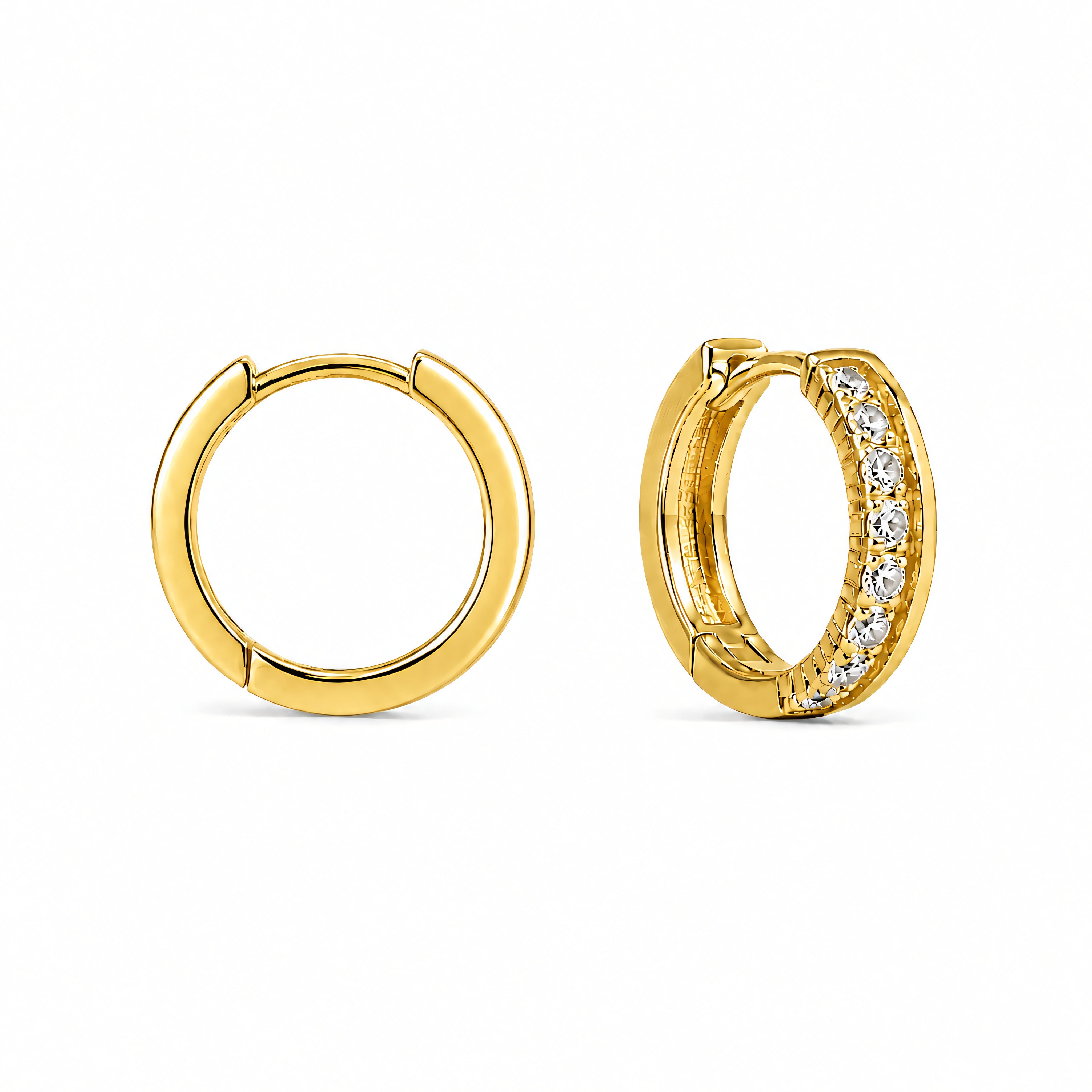 Creolen 925 Silber vergoldet Zirkonia Pavé | Splendido Schmuck