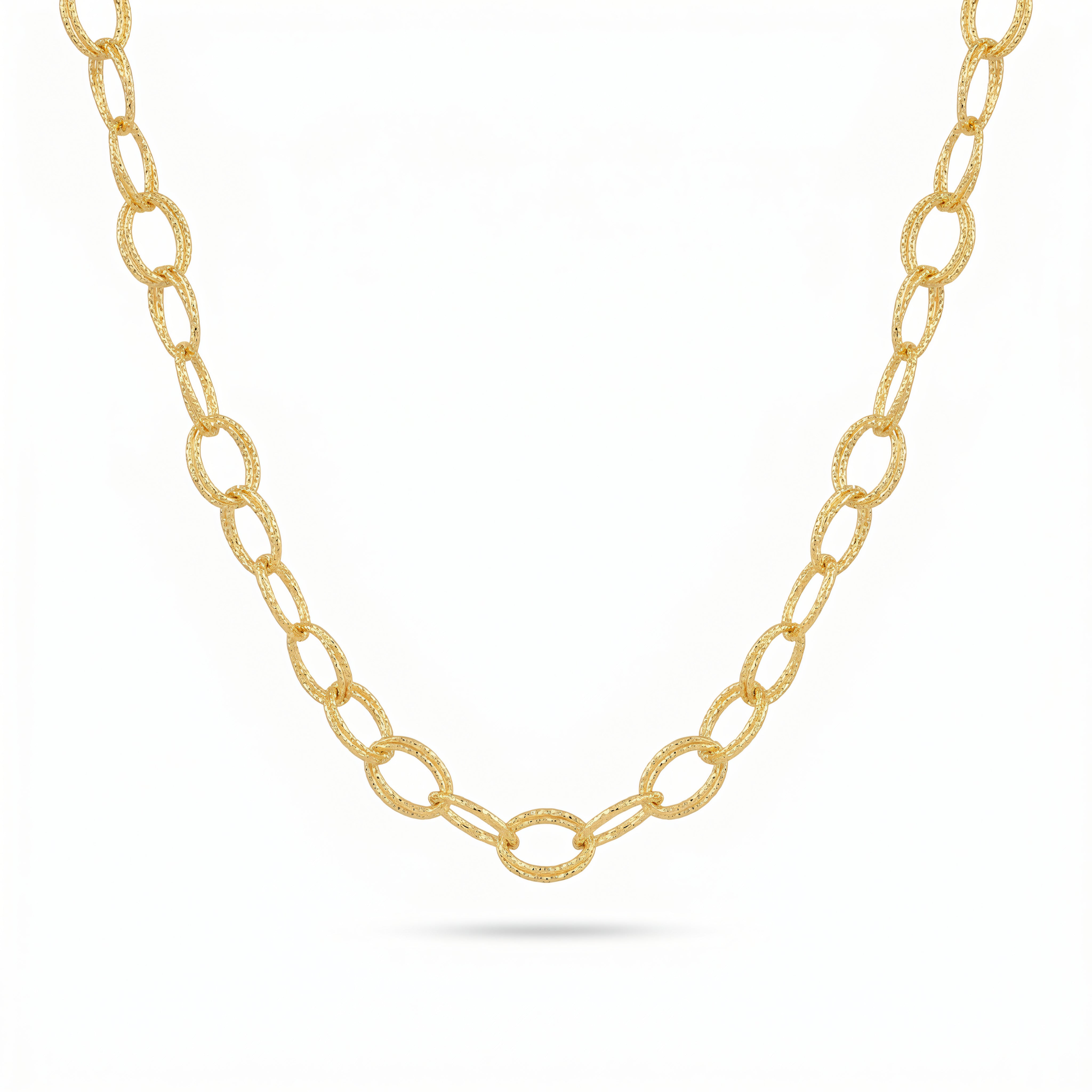 Halskette 925 Silber vergoldet Rolo diamantiert | Splendido Schmuck