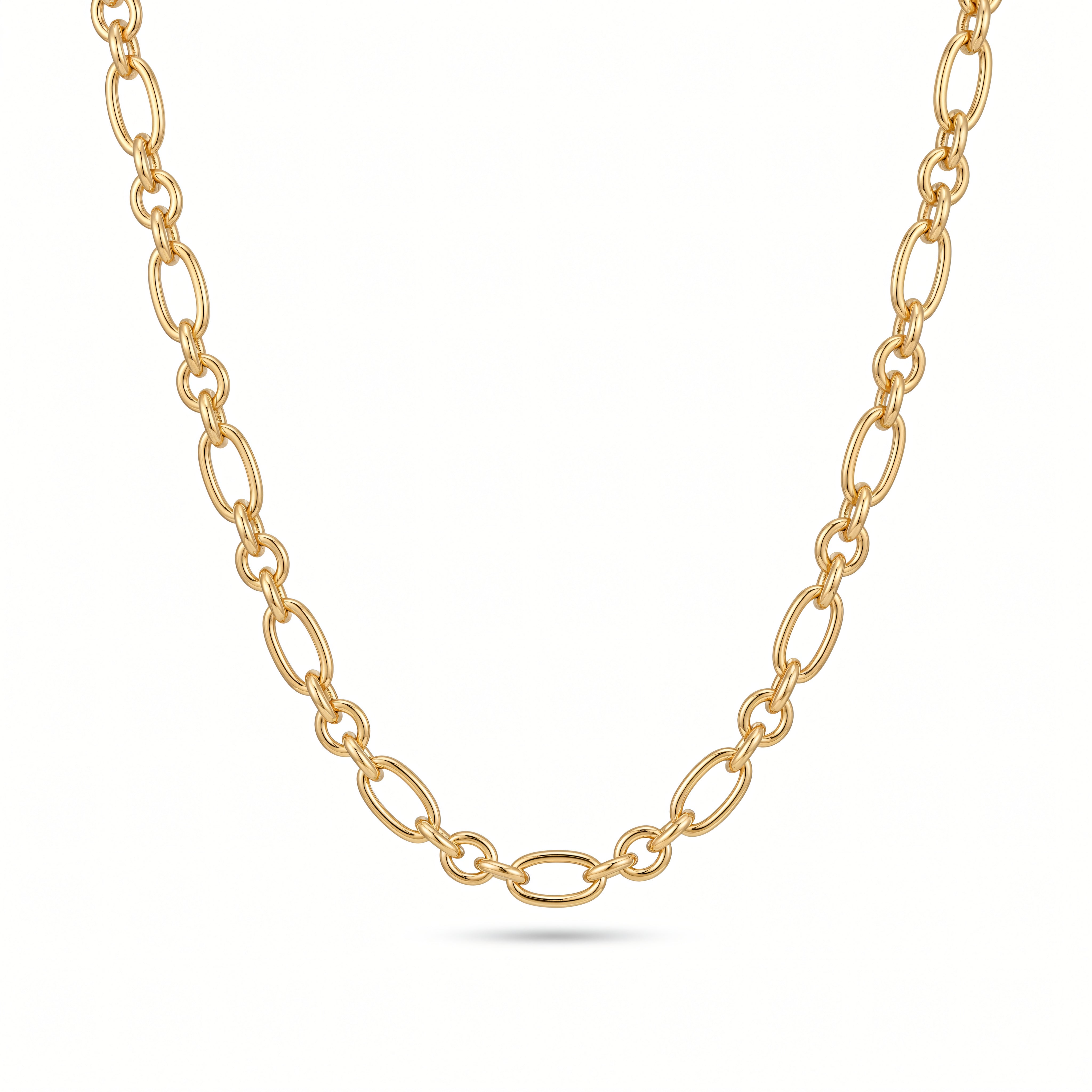 Halskette 925 Silber vergoldet Anker oval | Splendido Schmuck