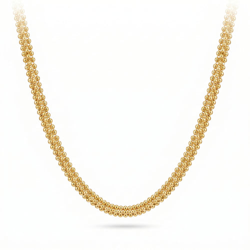 Halskette 925 Silber vergoldet Mondkugelkette tubular | Splendido Schmuck