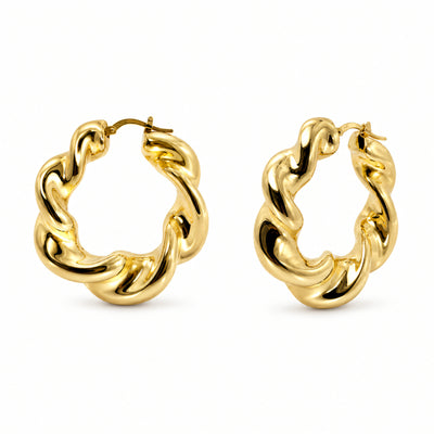 Creolen 925 Silber vergoldet Gedreht | Splendido Schmuck
