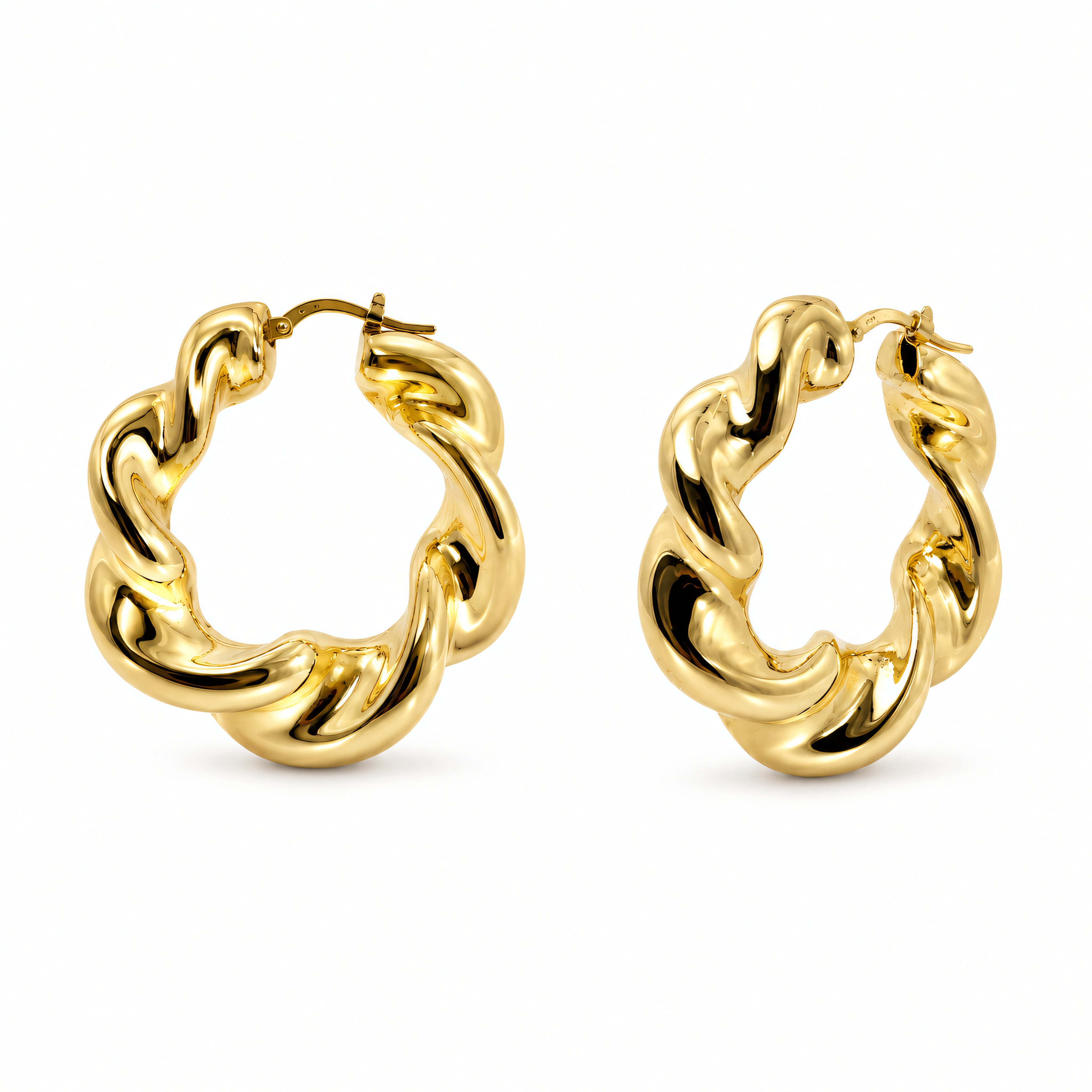Creolen 925 Silber vergoldet Gedreht | Splendido Schmuck