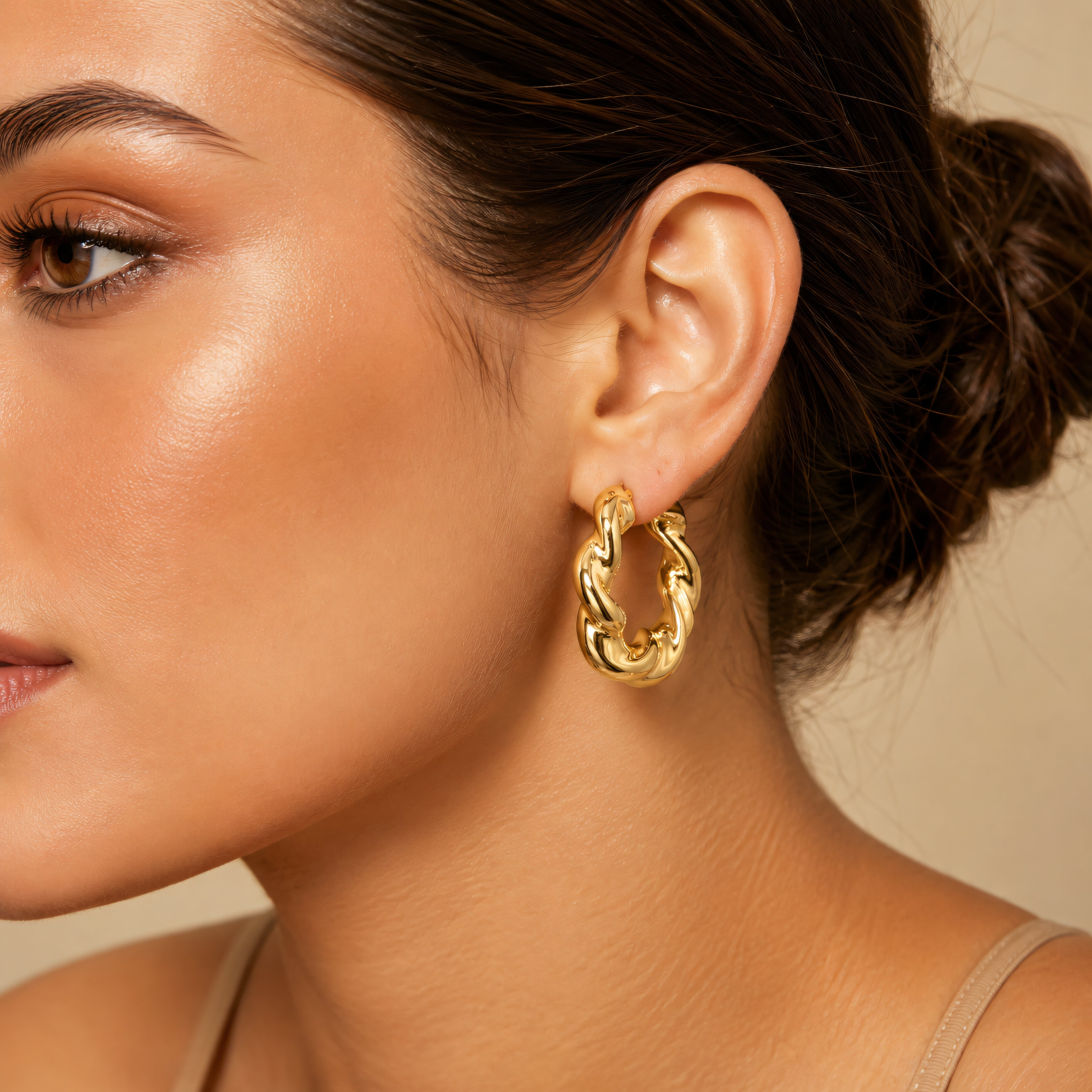 Creolen 925 Silber vergoldet Gedreht | Splendido Schmuck