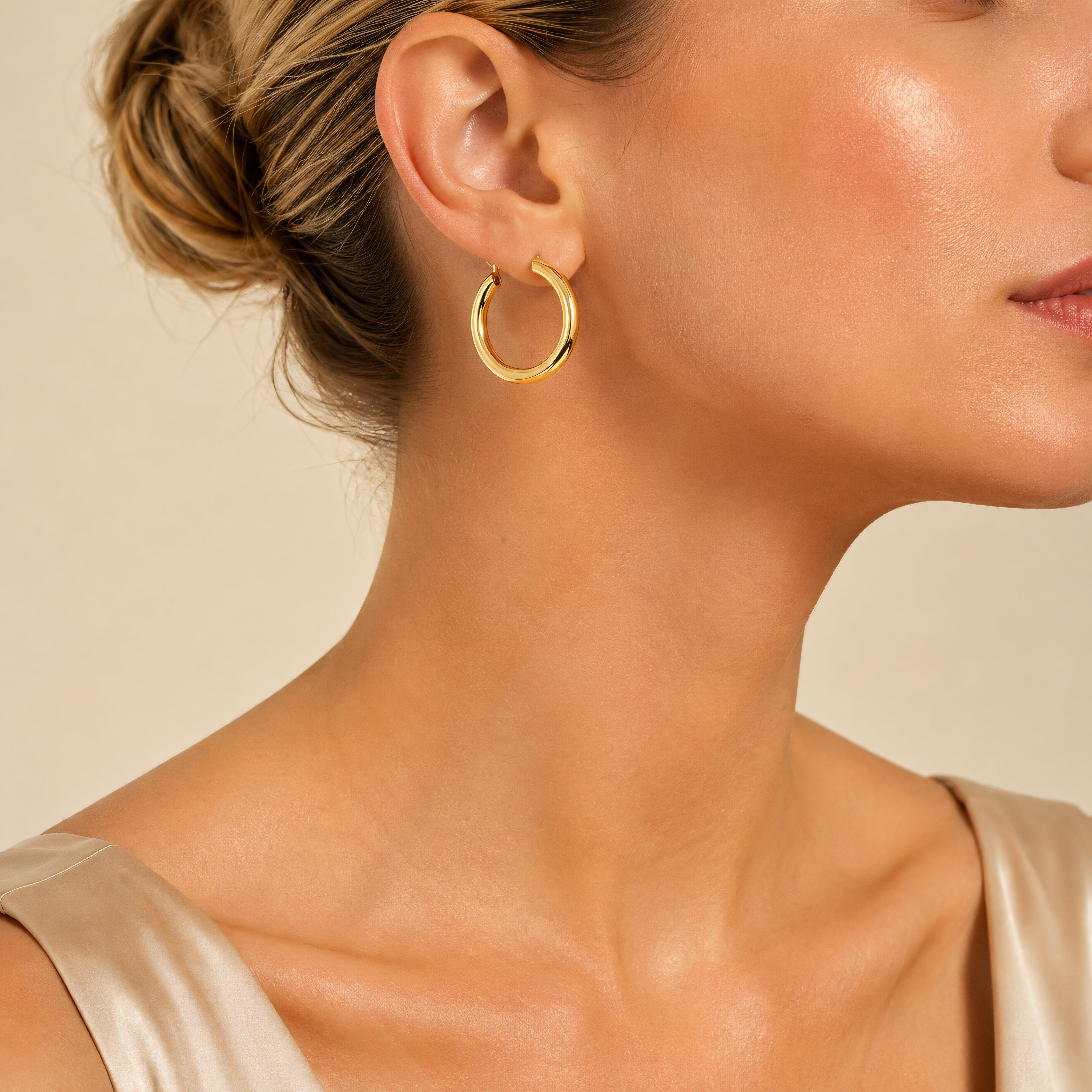 Creolen 925 Silber vergoldet Rund | Splendido Schmuck